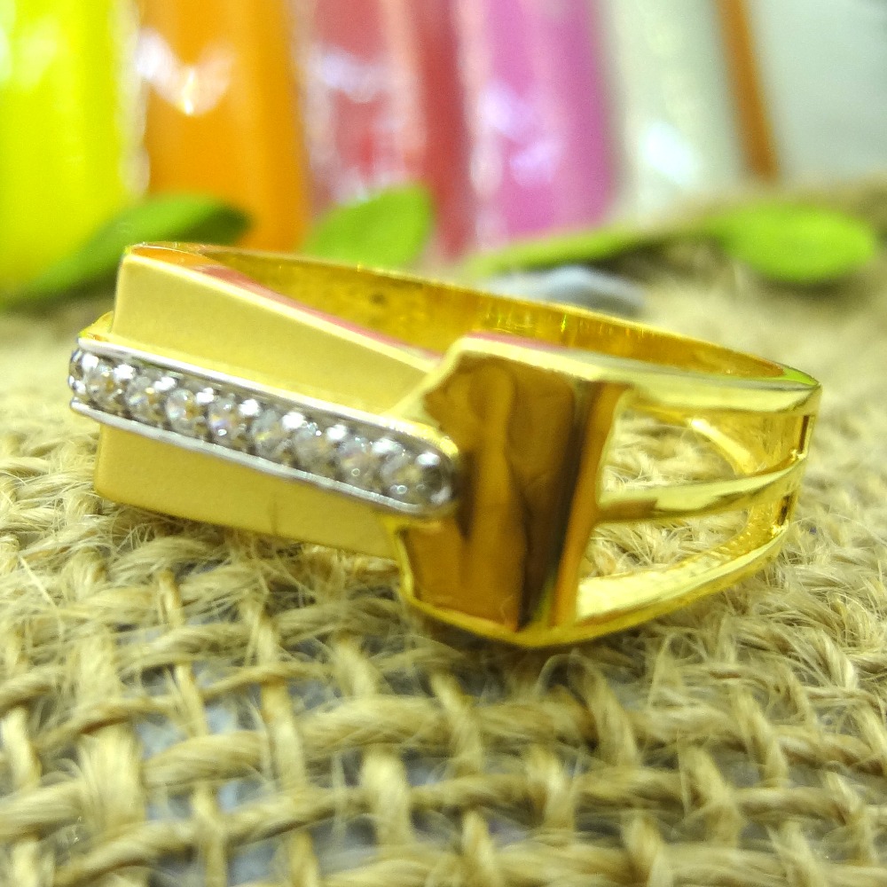 916 gold cz diamond adorable gents ring