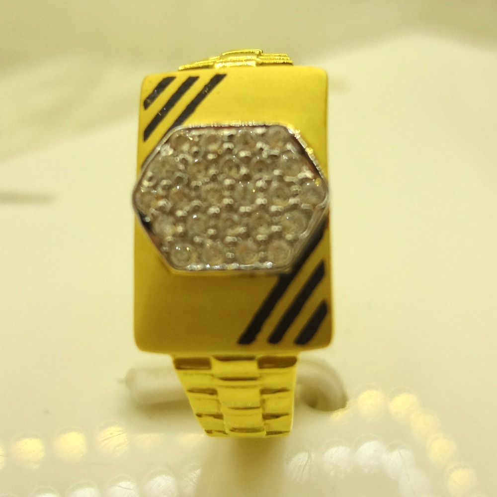 916 gold cz diamond amazing gents ring