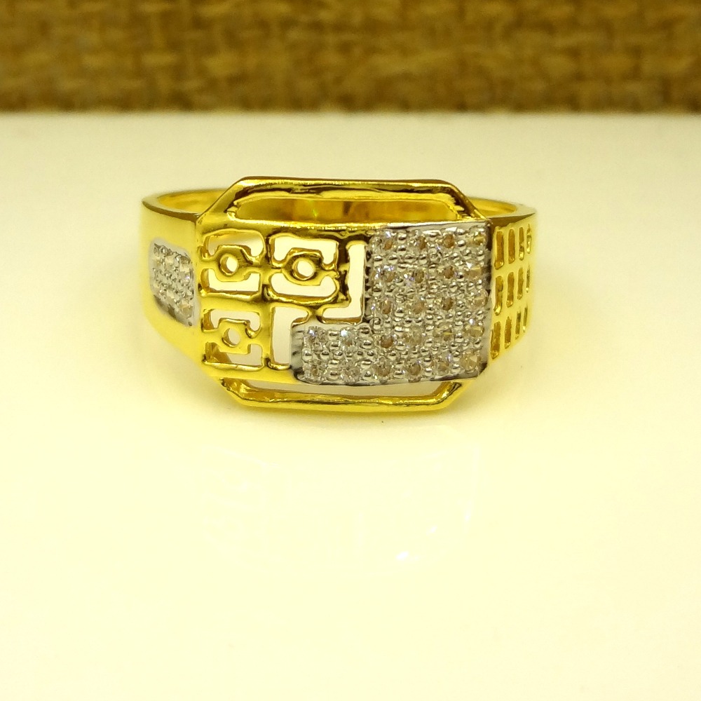 916 gold cz diamond gents ring