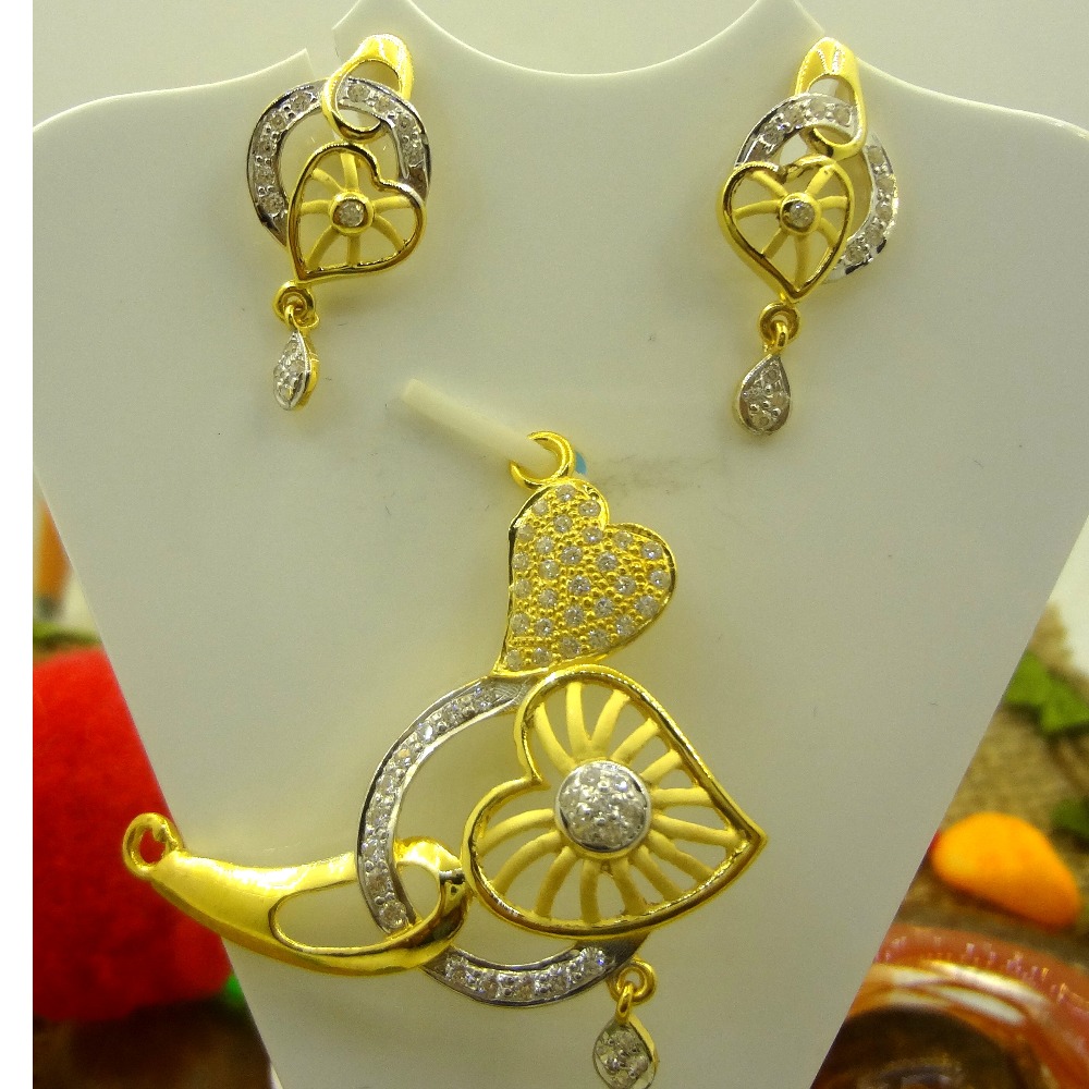 Dual heart shape fancy wedding style 22kt mangalsutra set