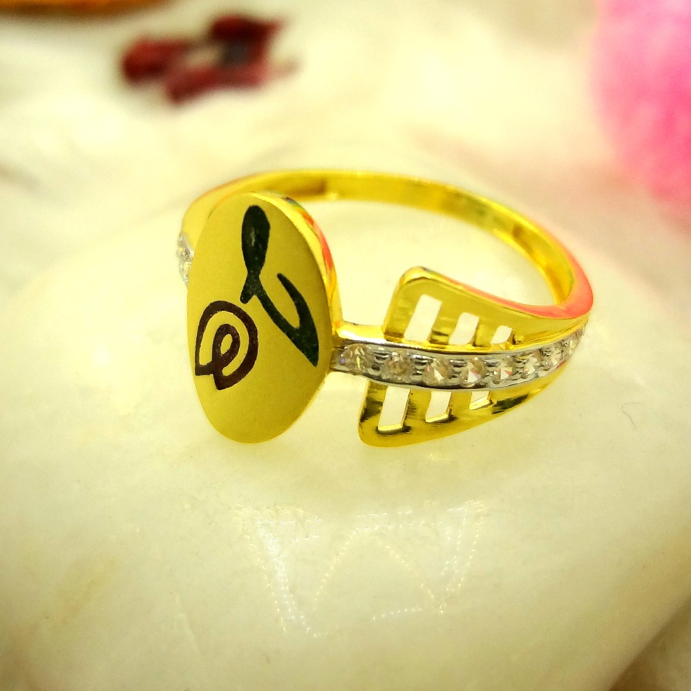 916 gold cz diamond rose-petal design ladies ring