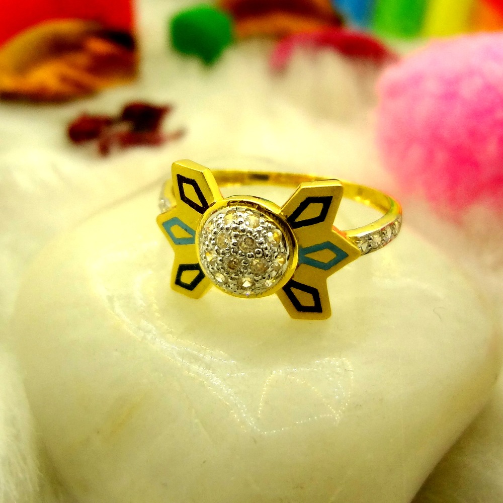 916 gold cz diamond elegant ladies ring