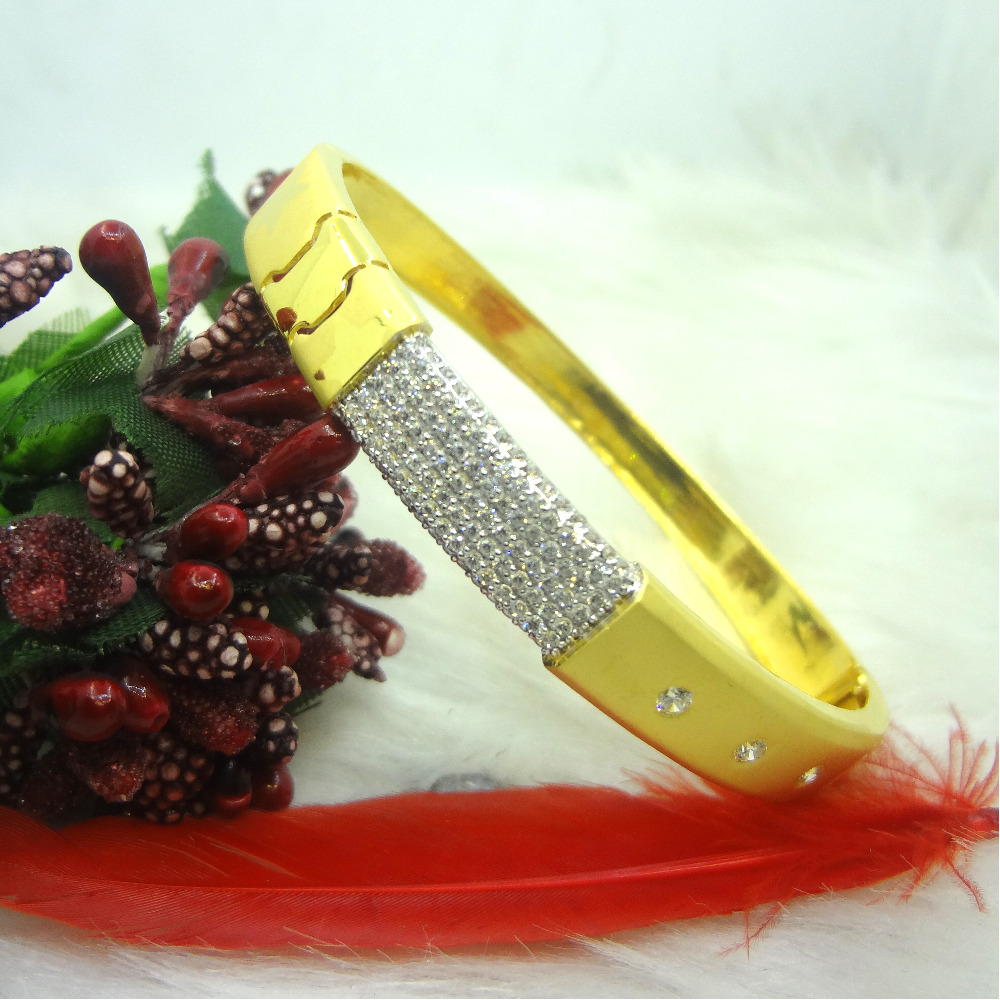 916 gold cz diamond gents kada