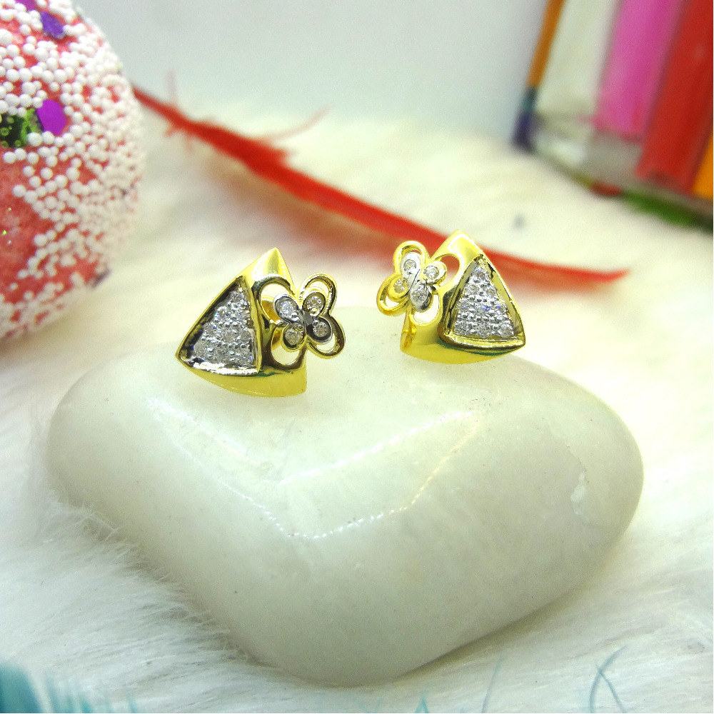 916 gold cz diamond earrings