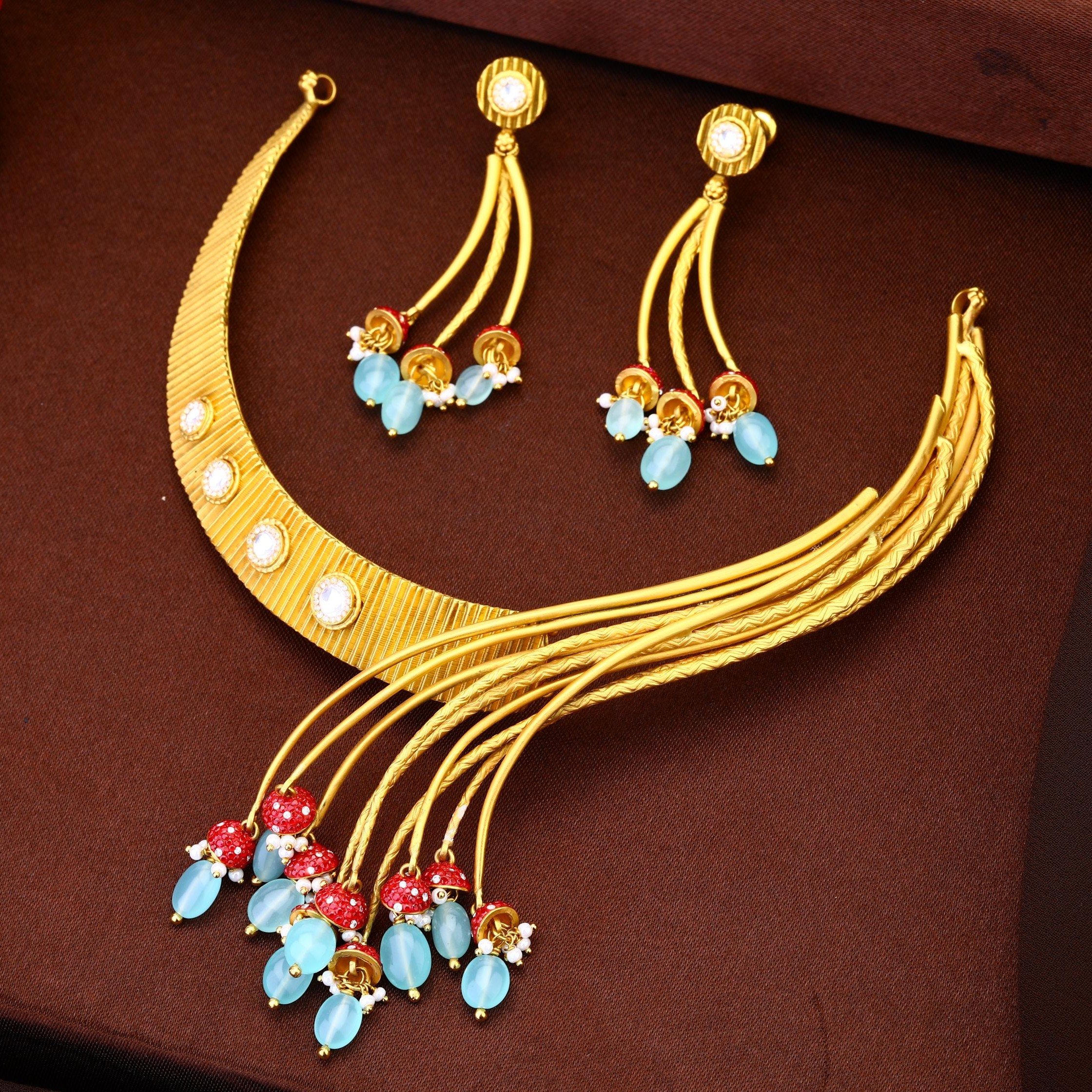 22K Gold Stylish Necklace Set