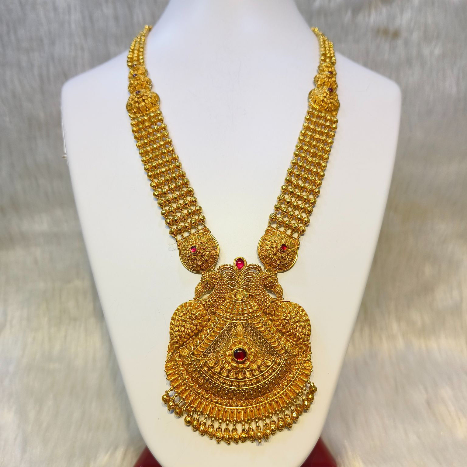 916 Gold Kalkatti Design Long Necklace