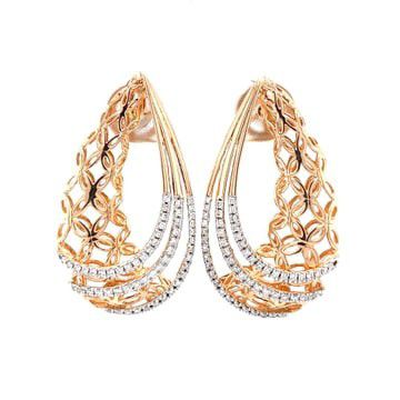 18k Gold Floral Cutout With Earrings