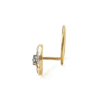 18k yellow gold light weight design nose pin - Image 3