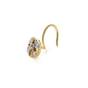 18k yellow gold light weight design nose pin