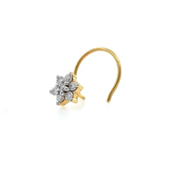 18k Gold Fancy Nose Pin in Diamond - Image 2