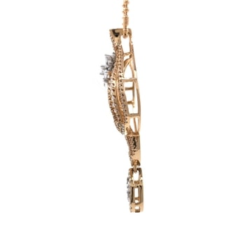 18k Gold And Diamond Designer Pendant Set - Image 5