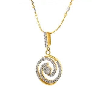 Round Sheap Pendant Set in 18k Gold And Diamond - Image 4