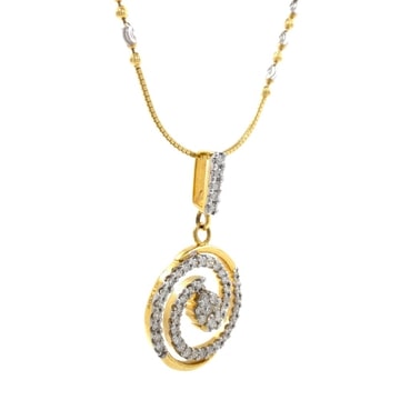 Round Sheap Pendant Set in 18k Gold And Diamond - Image 3