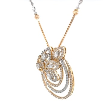 750 gold diamond unique designer pendant set - Image 3