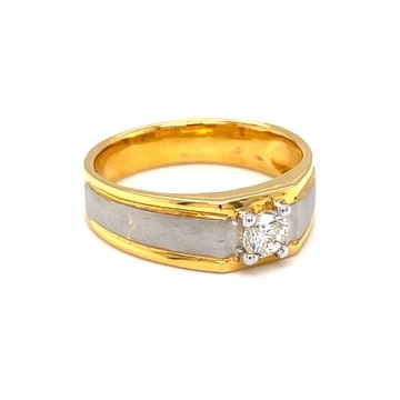 18k Gold Solitaire Ring for Men - Image 2