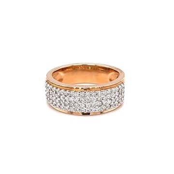 18k Rose Gold Sparkling Circle Ring