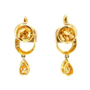 14k Gold With Diamonds Black & White Earrings