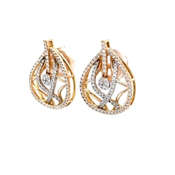 18k Rose Gold Diamond Beautiful Earrings - Image 3