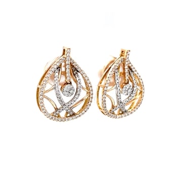 18k Rose Gold Diamond Beautiful Earrings - Image 2