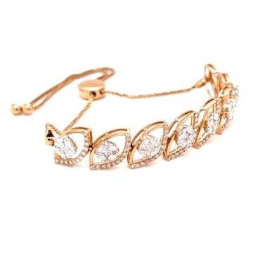 750 Gold And Diamond Adjustable Bracelet - Image 2