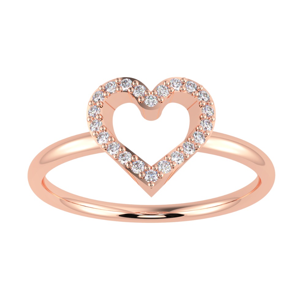 18KT Rose Gold Heart Shape Cad Ring