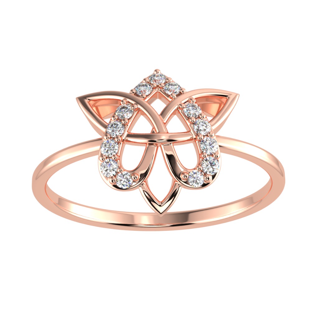 18KT Rose Gold Solitaire Ring For Women