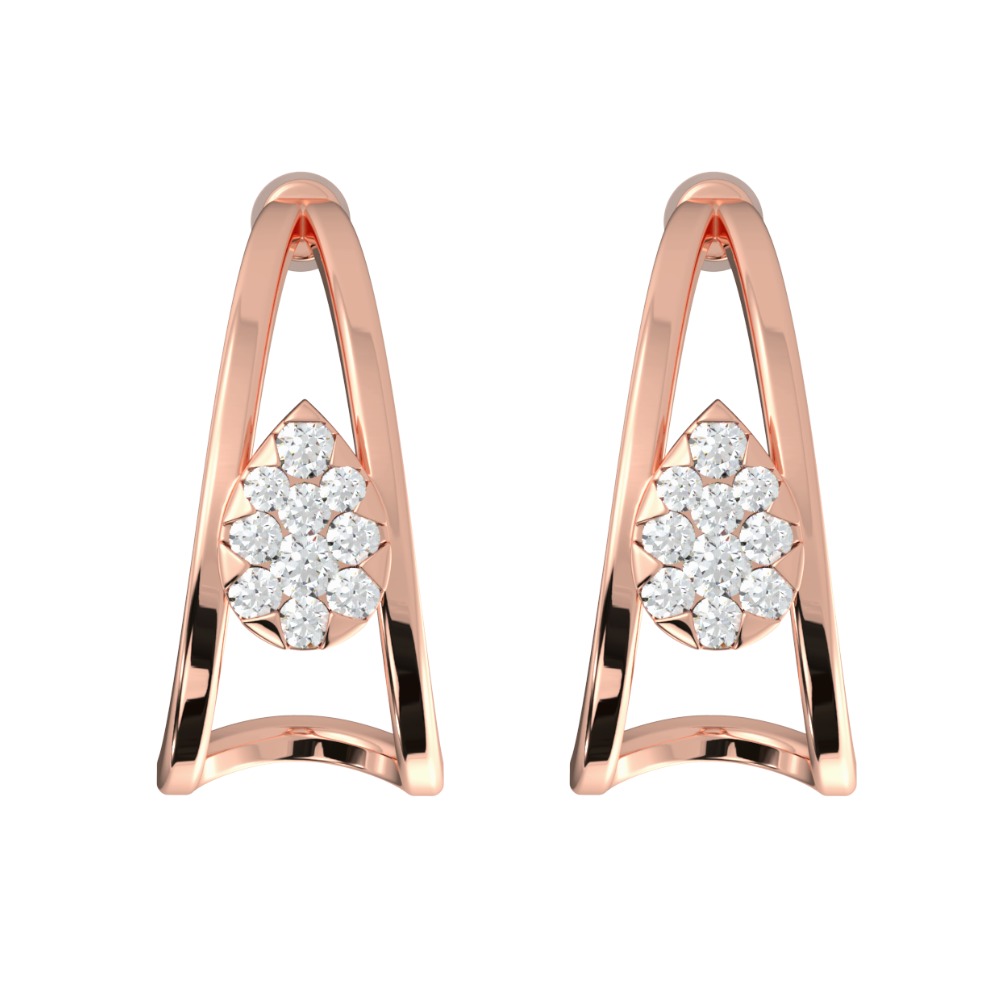 18KT Rose Gold Elegant Cad Design Earring