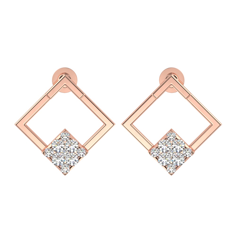 18K Rose Gold Cad design Earrings ADR - 165