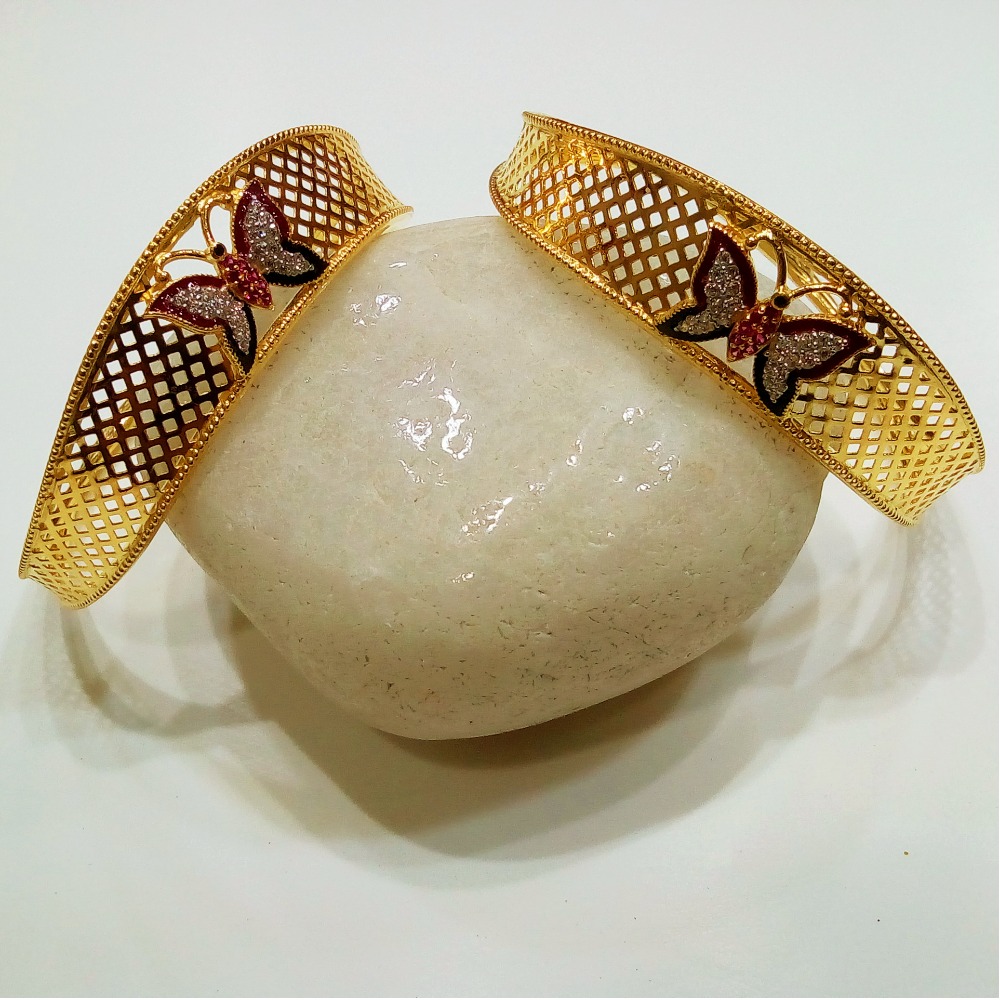 916 Gold Fancy Butterfly Design Kadali Bangle NB - B013