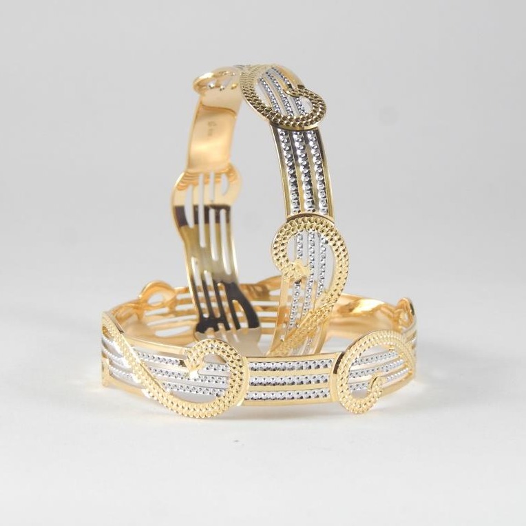 916 Gold Delicate CNC Bangles NB - B012