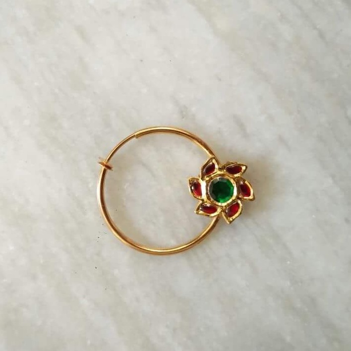 916 Gold Fancy Color Stone Nath (Nosepin) NB - N002