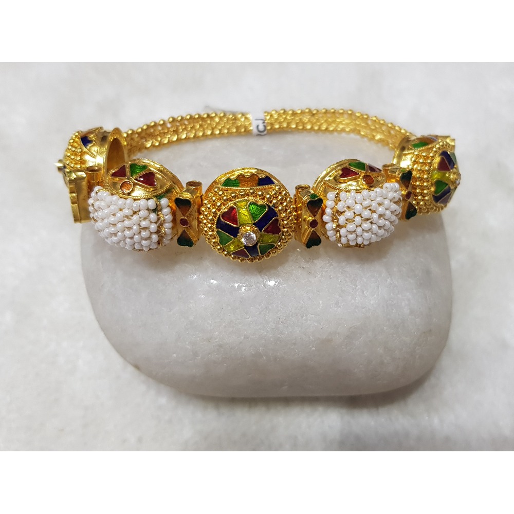 916 Gold Fancy Gajara Bangles NB - B008