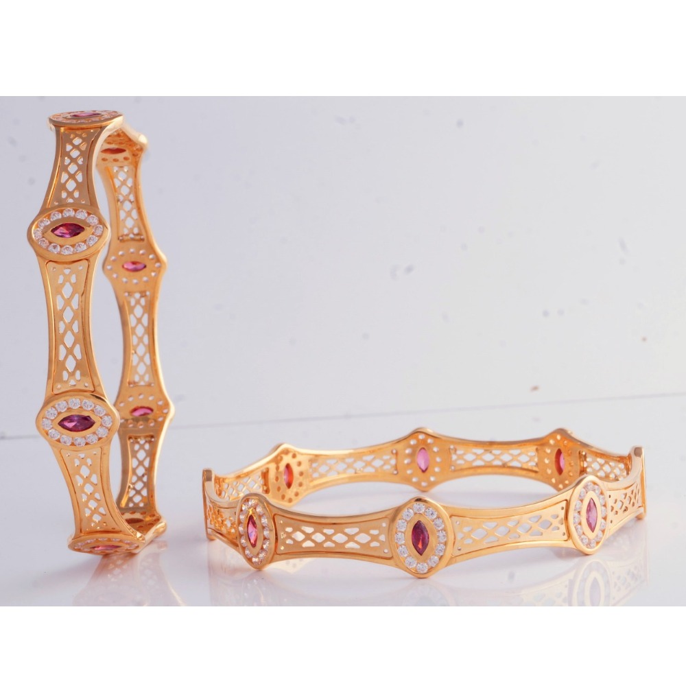 916 Gold Fancy CZ Bangles NB - B007