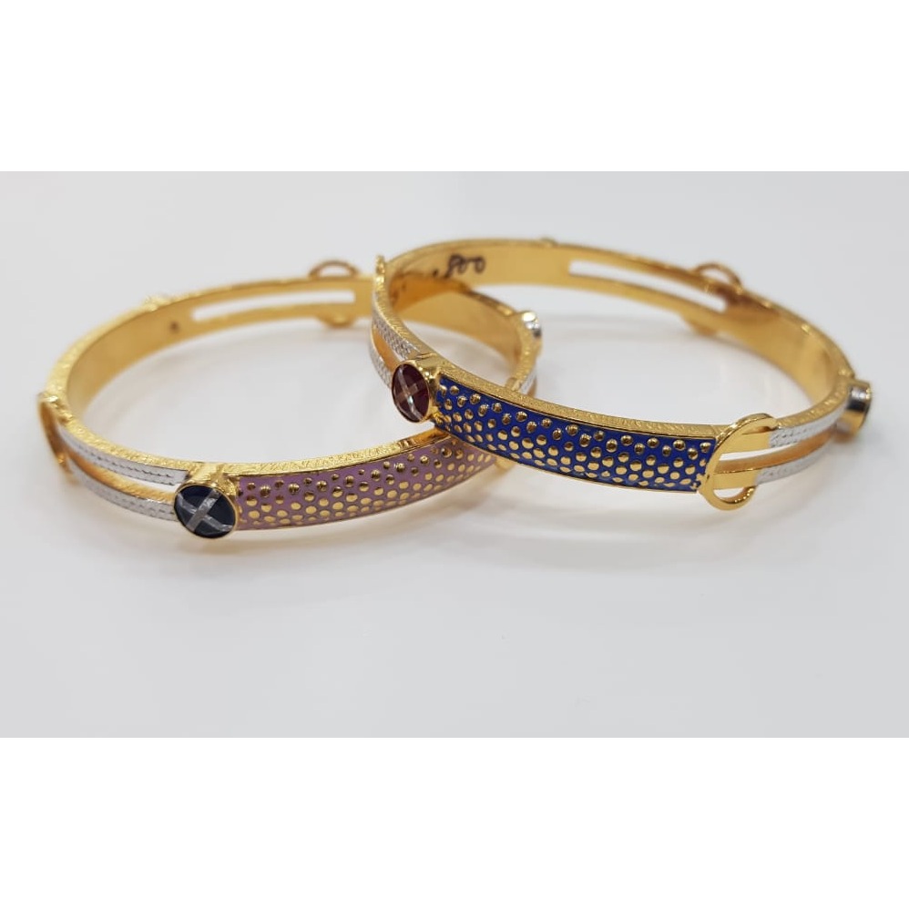 916 Gold Stone Fancy Bangles NB - B006