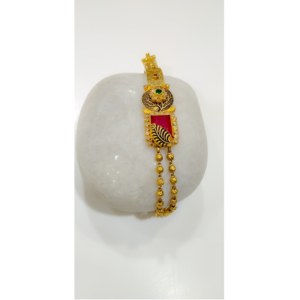 916 Gold Fancy Calcutti Kada NB - B003