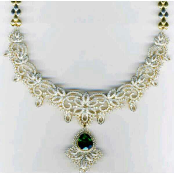 Fancy Bridal White Diamond necklace Set