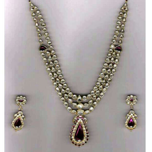 Brass Maron Fancy Moti set
