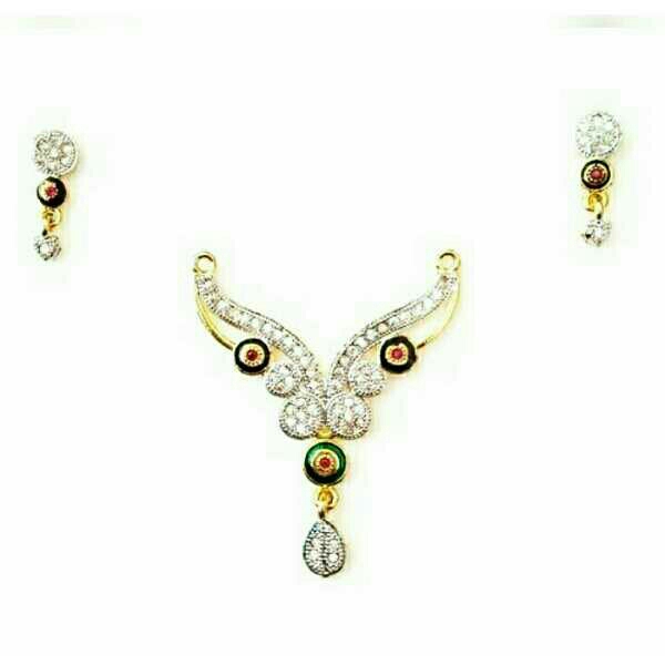 Diamond Mangalsutra Pendant Set