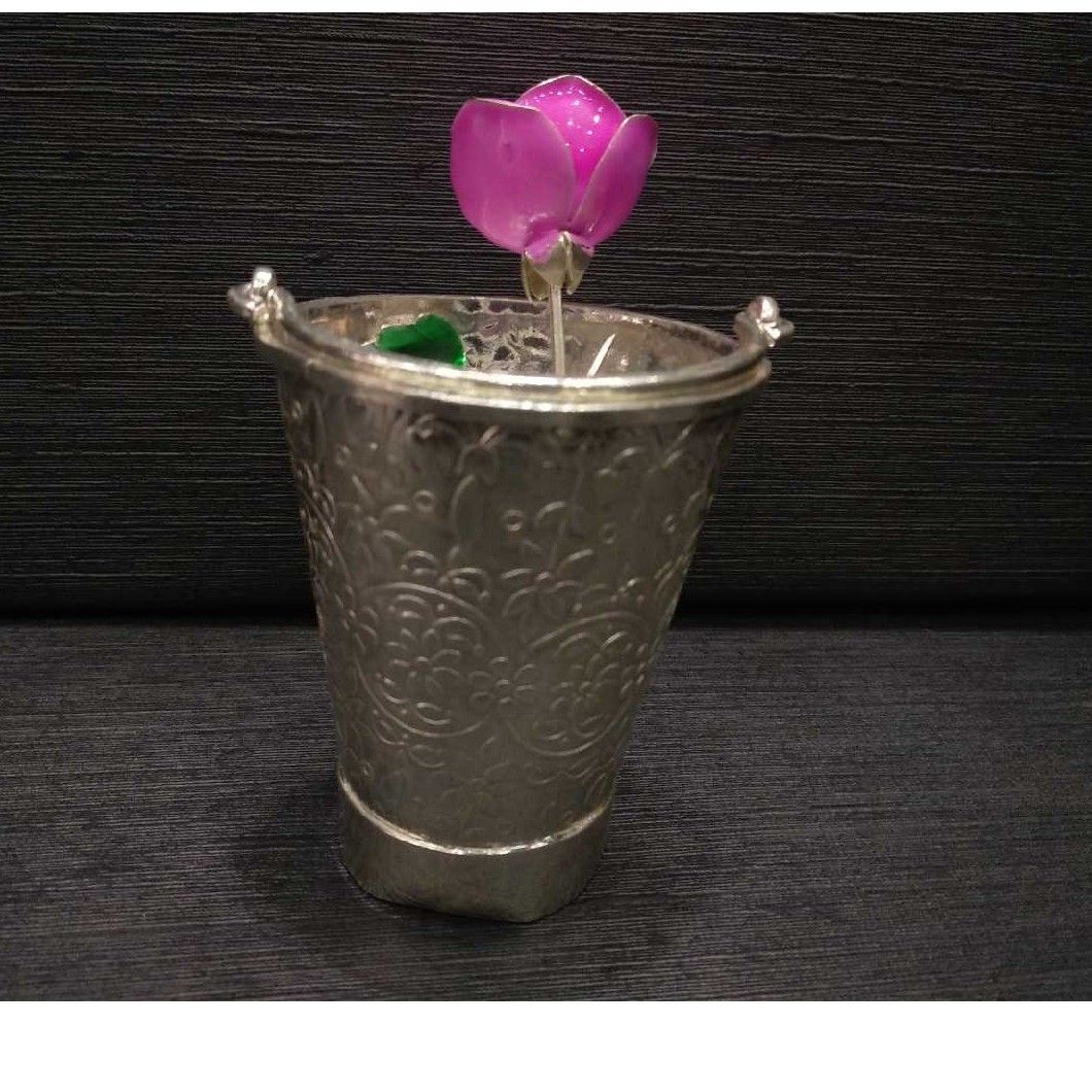 Silver Fancy Pink Flower Port