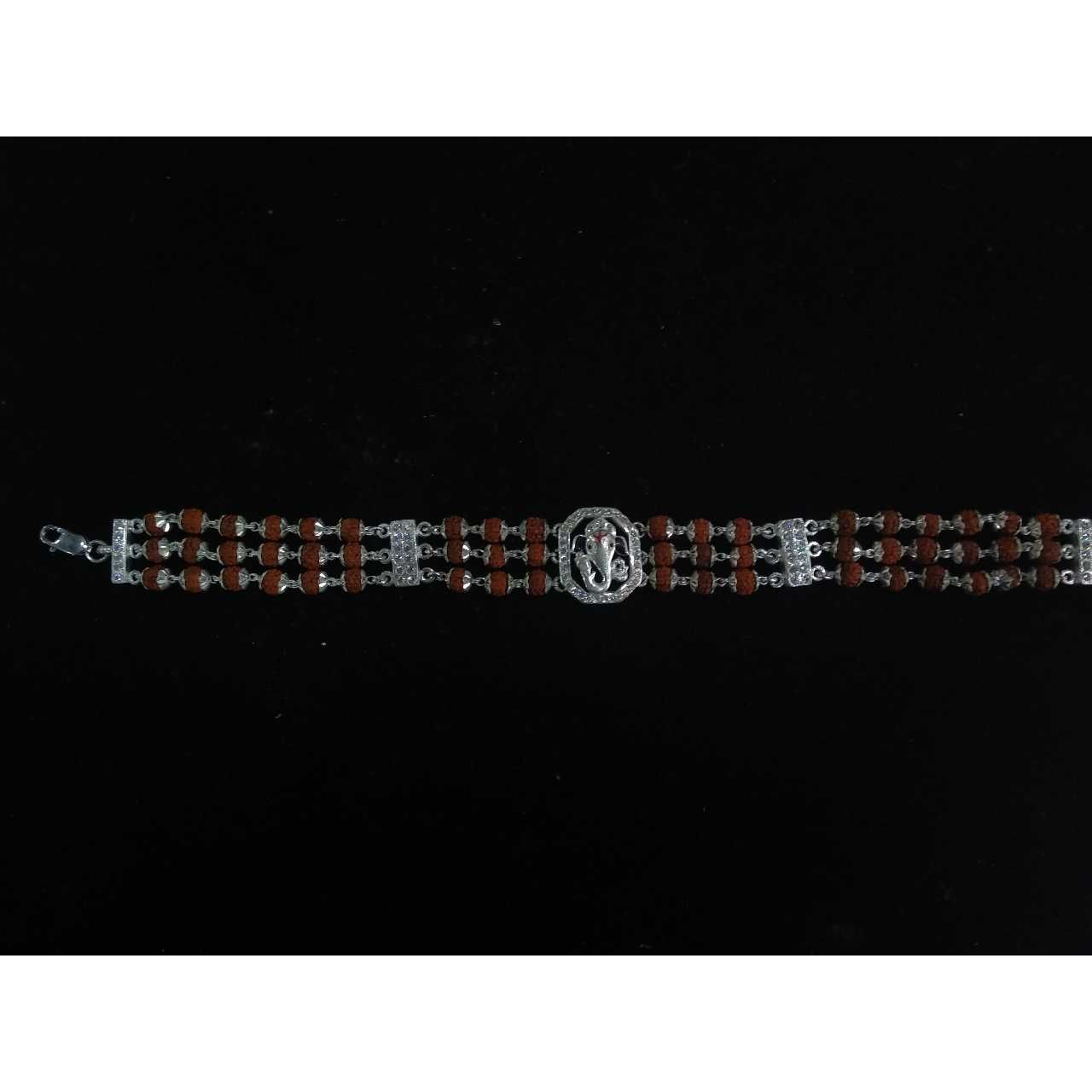 Silver Religious Ganesha Rudraksh Bracelet