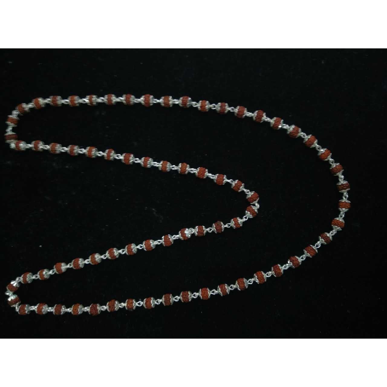 Silver Indian Simple Rudraksh Mala