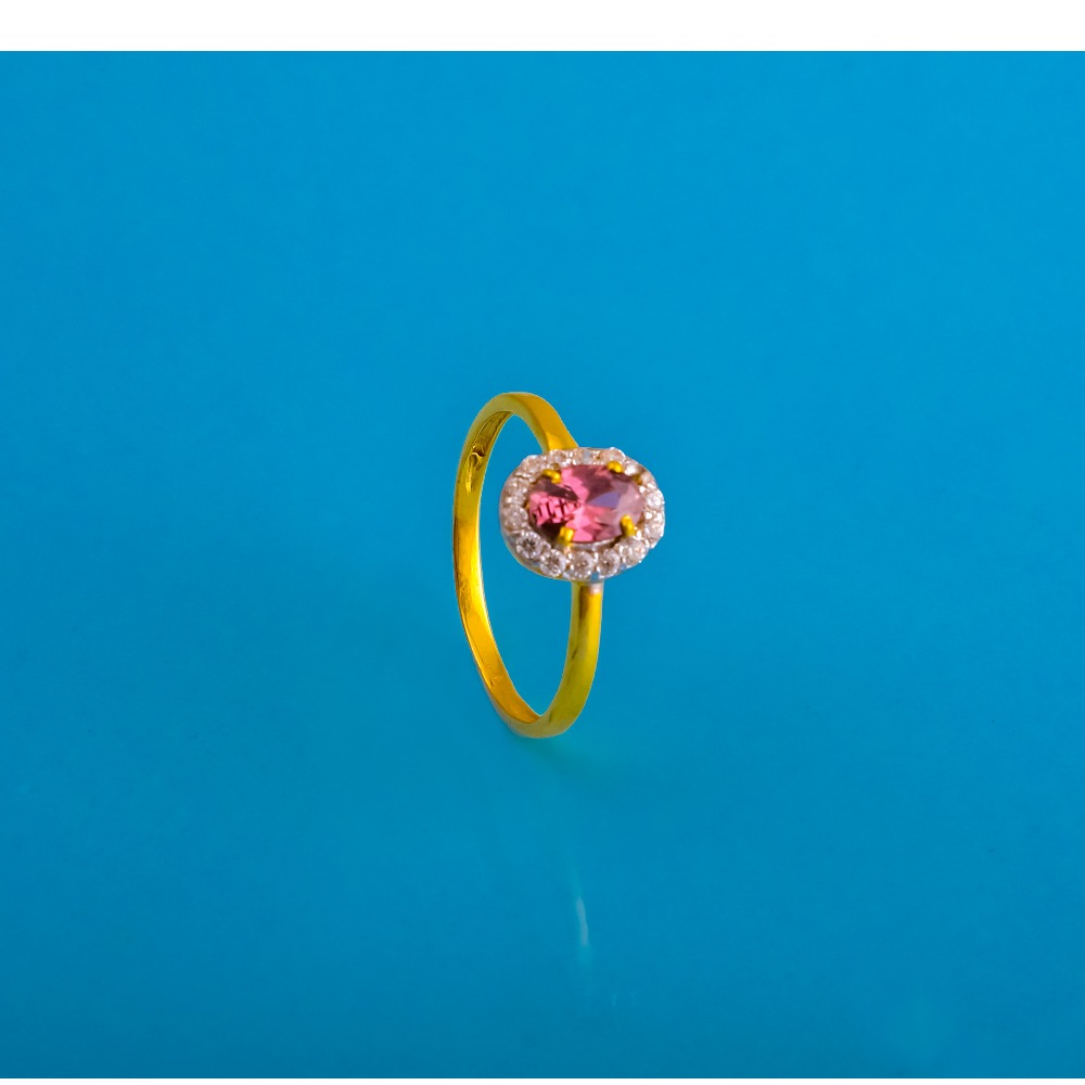 916 gold cz colour stone ladies ring