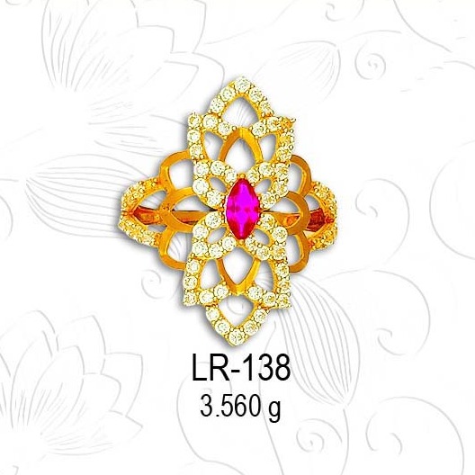 22KT Gold Traditional CZ Diamond Ladies Ring LR-138
