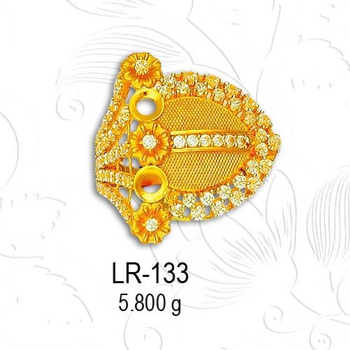 22KT Gold Designer CZ Diamond Ladies Ring LR-133