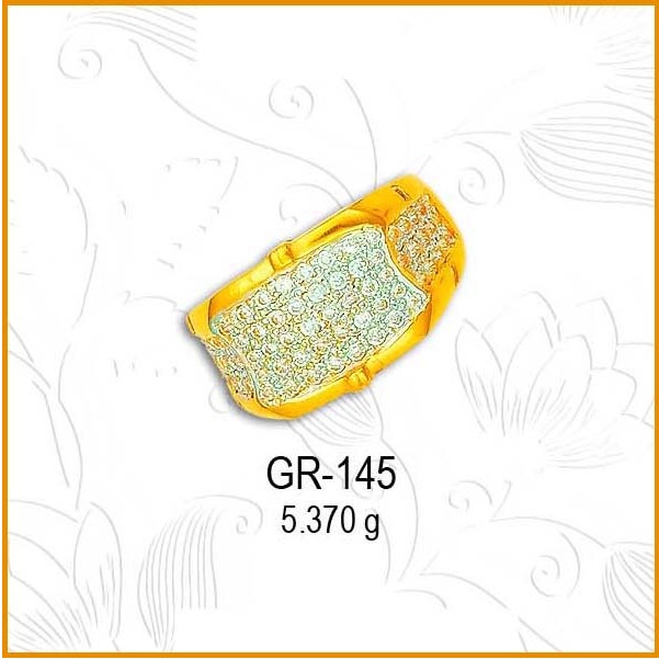 916 Gold Classic CZ Diamond Gents Ring GR-145