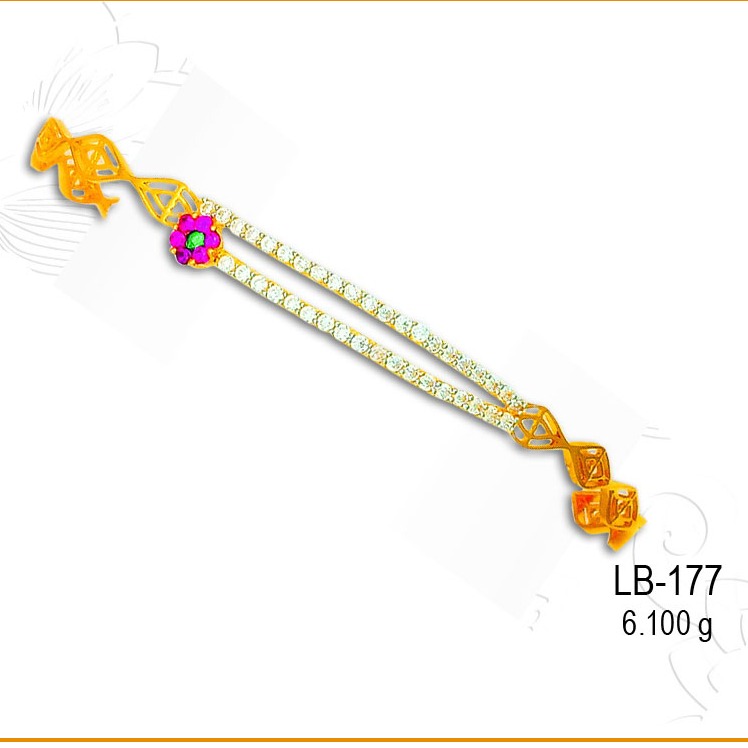 22KT Flower Design CZ Ladies Kada LB-177