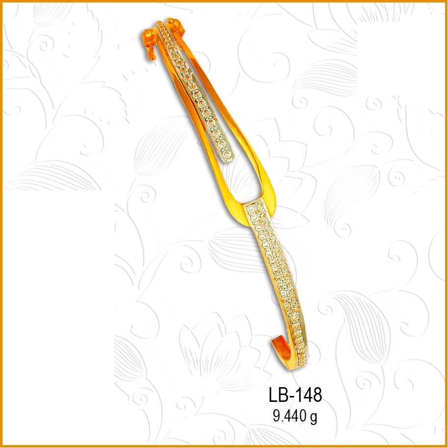 22KT Light Weight Gold Antique Ladies Kada LB-148