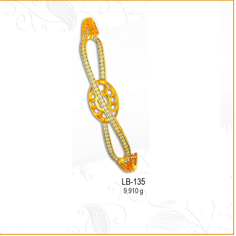 916 Gold Ladies Infinite Design CZ Bangle LB-135