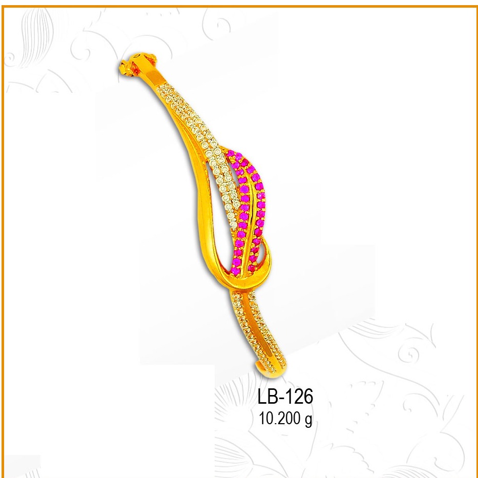 916 CZ Pink Stone Fancy Designer Ladies Kada LB-126