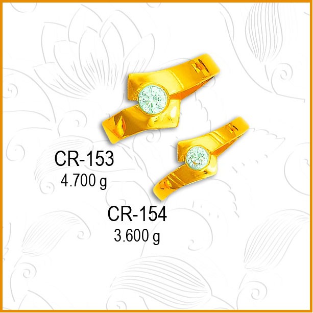 916 Gold Stylish CZ Stone Couple Ring CR-153